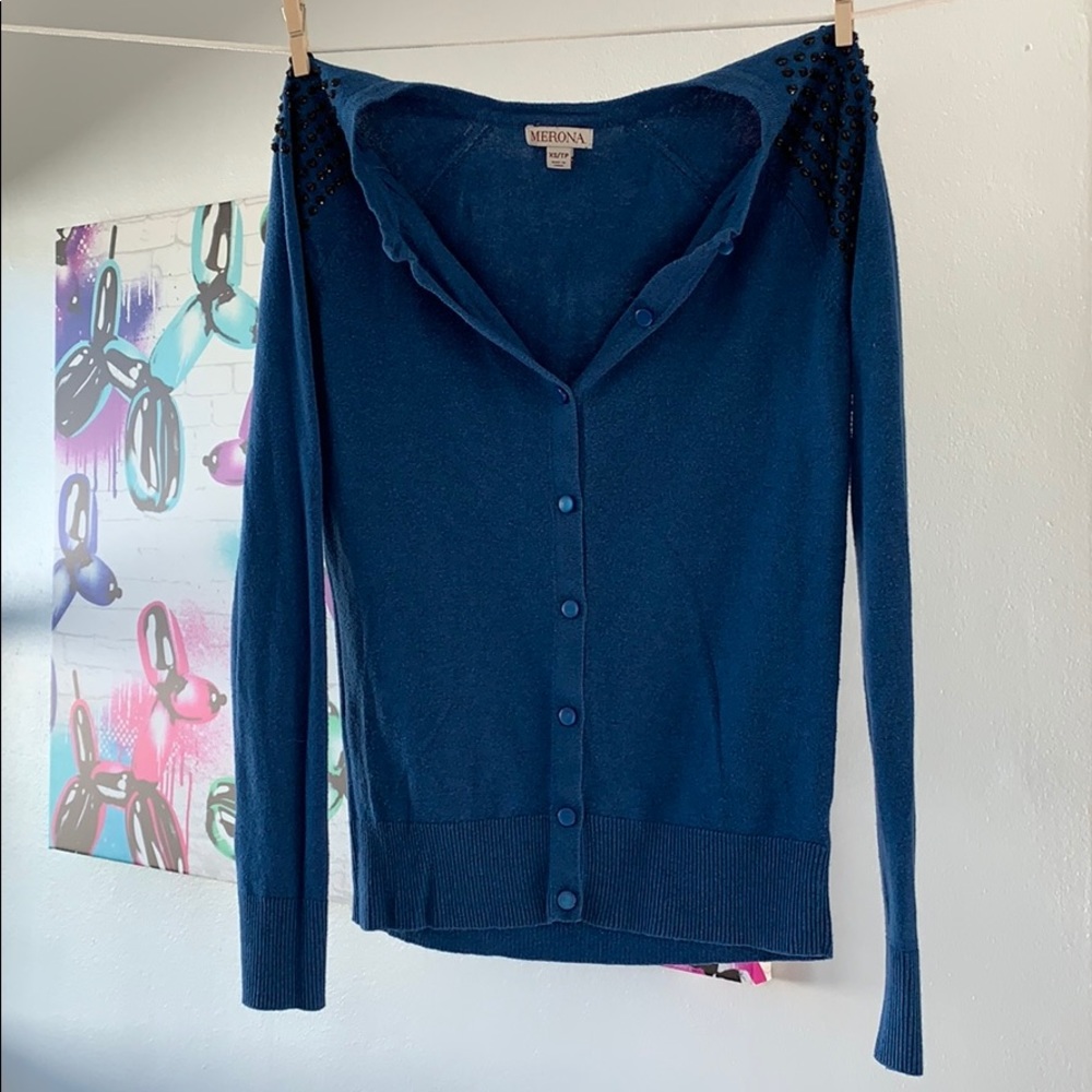 Blue cardigan
